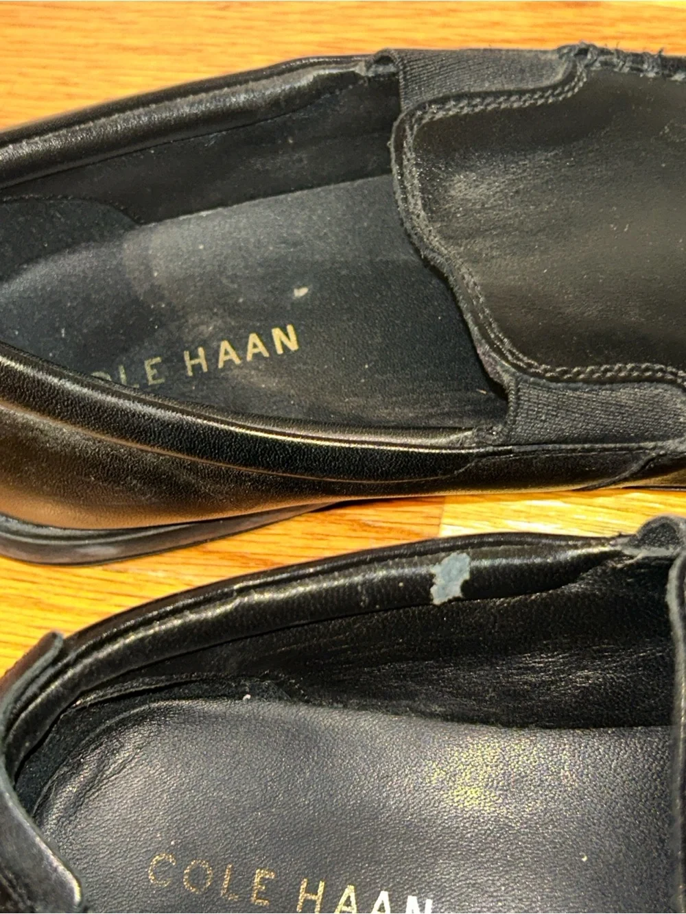 Cole Haan Black Leather Slip-On Loafers